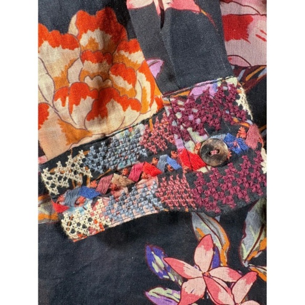 Johnny Was Workshop NWT Ramie Floral Button Up Blouse XL * - Picture 3 of 12